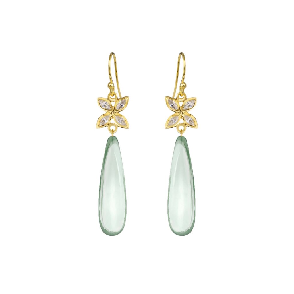 Jewellery gold plated silver earring, style number: 5722-2-107
