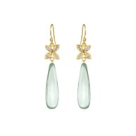 Earrings 5722 in Gold plated silver with Green quartz