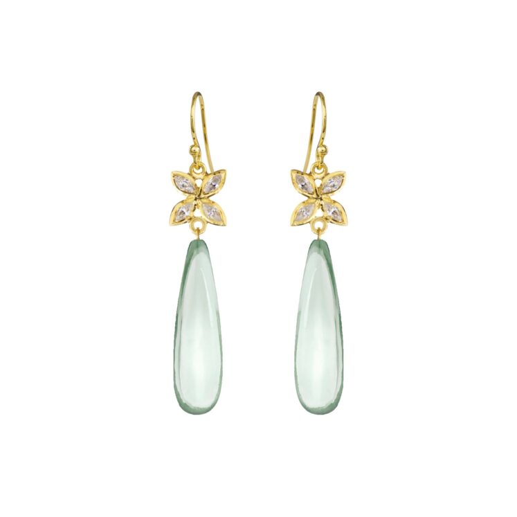 Jewellery gold plated silver earring, style number: 5722-2-107