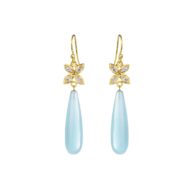Earrings 5722 in Gold plated silver with Synthetic blue topaz