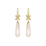 Earrings 5722 in Gold plated silver with Morganite crystal