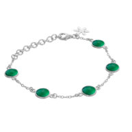 Bracelet 975 in Silver with Green agate