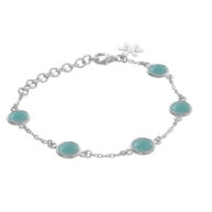 Bracelet 975 in Silver with Light blue crystal