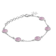 Bracelet 975 in Silver with Light pink crystal