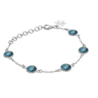 Bracelet 975 in Silver with London blue crystal