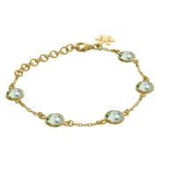 Bracelet 975 in Gold plated silver with Green quartz