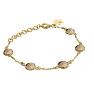 Bracelet 975 in Gold plated silver with Smoky quartz