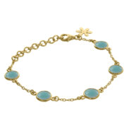 Bracelet 975 in Gold plated silver with Light blue crystal