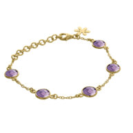 Bracelet 975 in Gold plated silver with Amethyst