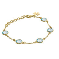 Bracelet 975 in Gold plated silver with Synthetic blue topaz