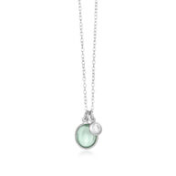 Necklace 981 in Silver with Green quartz