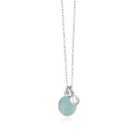 Necklace 981 in Silver with Light blue crystal