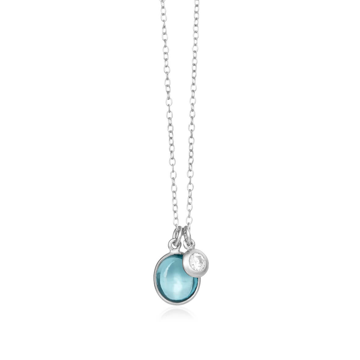 Necklace in silver with london blue crystal / 981-1-174 - Susanne Friis ...