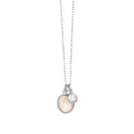 Necklace 981 in Silver with Morganite crystal