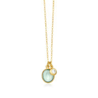 Necklace 981 in Gold plated silver with Green quartz