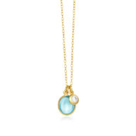 Necklace 981 in Gold plated silver with Synthetic blue topaz