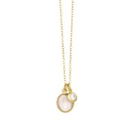 Necklace 981 in Gold plated silver with Morganite crystal